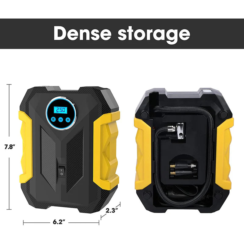 BOMBA DE AIRE PORTÁTIL 12V CON LINTERNA LED DIGITAL MD