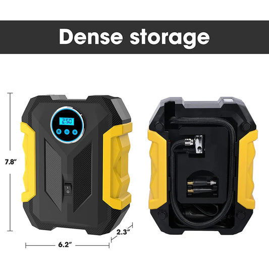 BOMBA DE AIRE PORTÁTIL 12V CON LINTERNA LED DIGITAL MD
